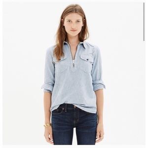 Madewell Rivet & Thread Zip Front Popover Sz Small